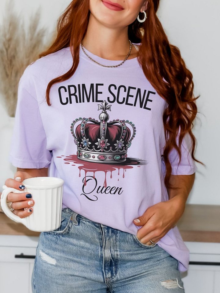 Crime Scene Queen T-Shirt - Funny True Crime Shirt for Women product image (1)