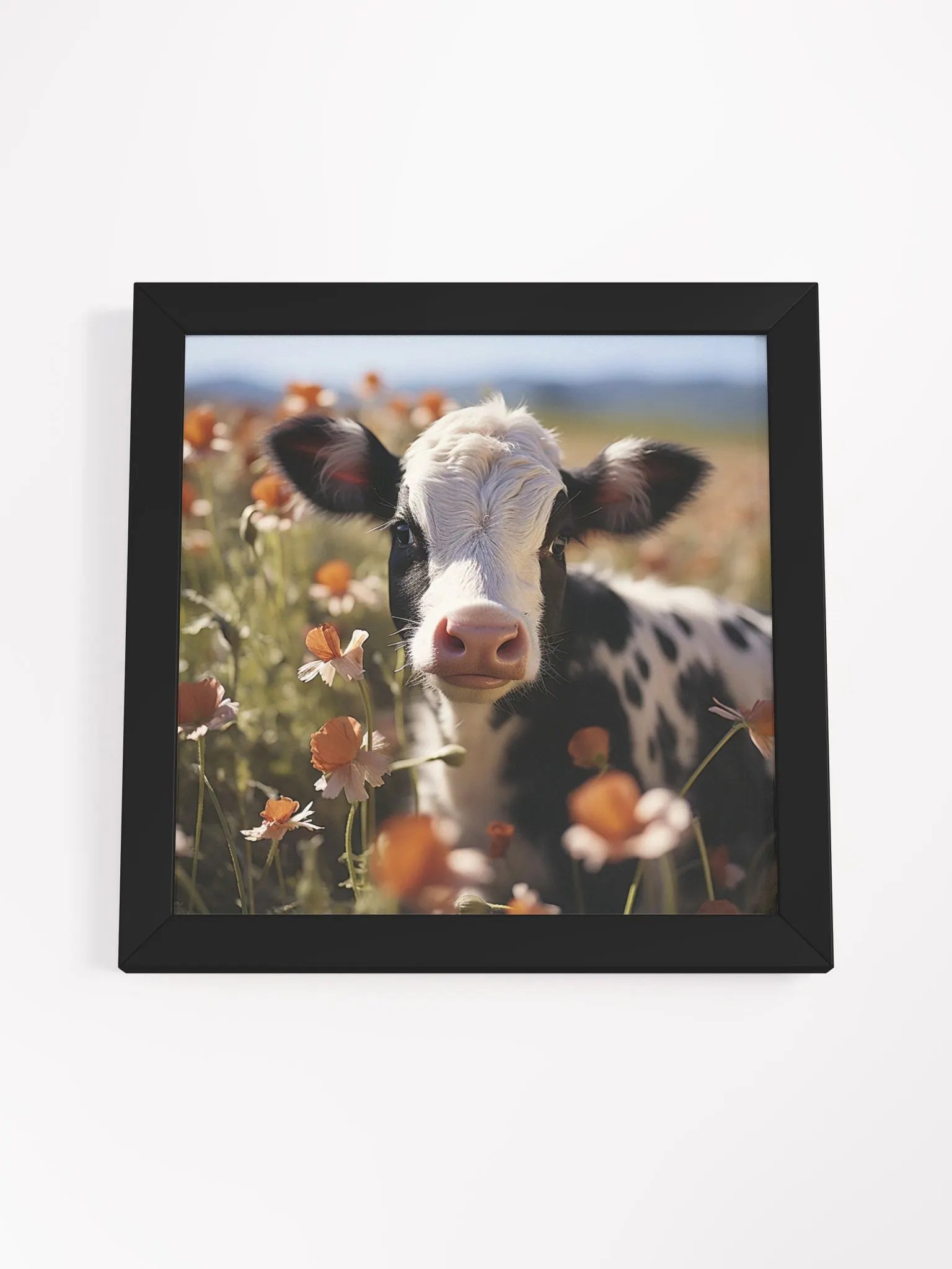 Cow In a Field of Flowers Farm Animal Wall Art product image (37)