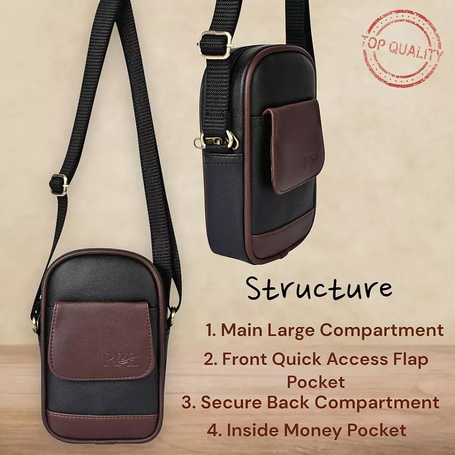 Leather Sling Bag For Men & Women Crossbody Travel Bag Shoulder Travel Purse Bag product image (3)