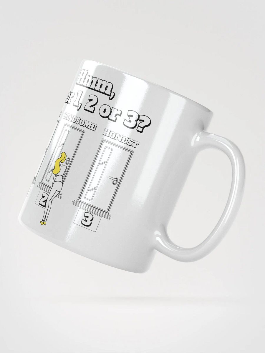 Hmm, Door 1, 2, 3? Funny Humorous White Mug product image (4)