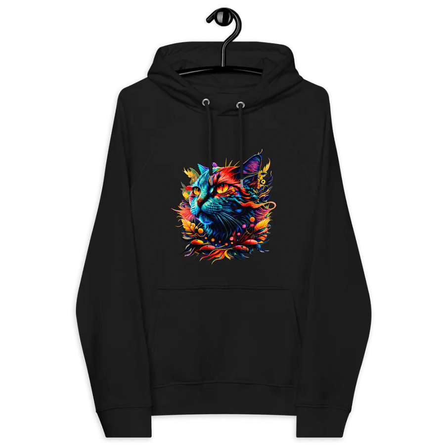 [Trippy Cat] - Unisex Eco Raglan Hoodie product image (10)