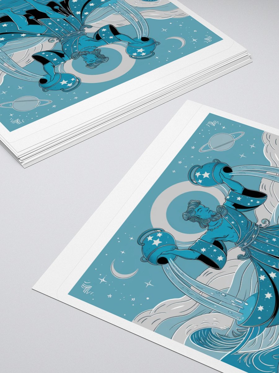 Exclusive Aquarius Celestial Water-Bearer Vinyl Sticker - Zodiac Art product image (10)