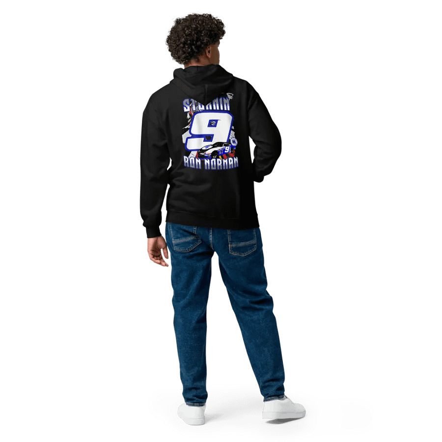 Stormin Ron Norman #9 Full Zip Hoodie front logo/full back print product image (8)