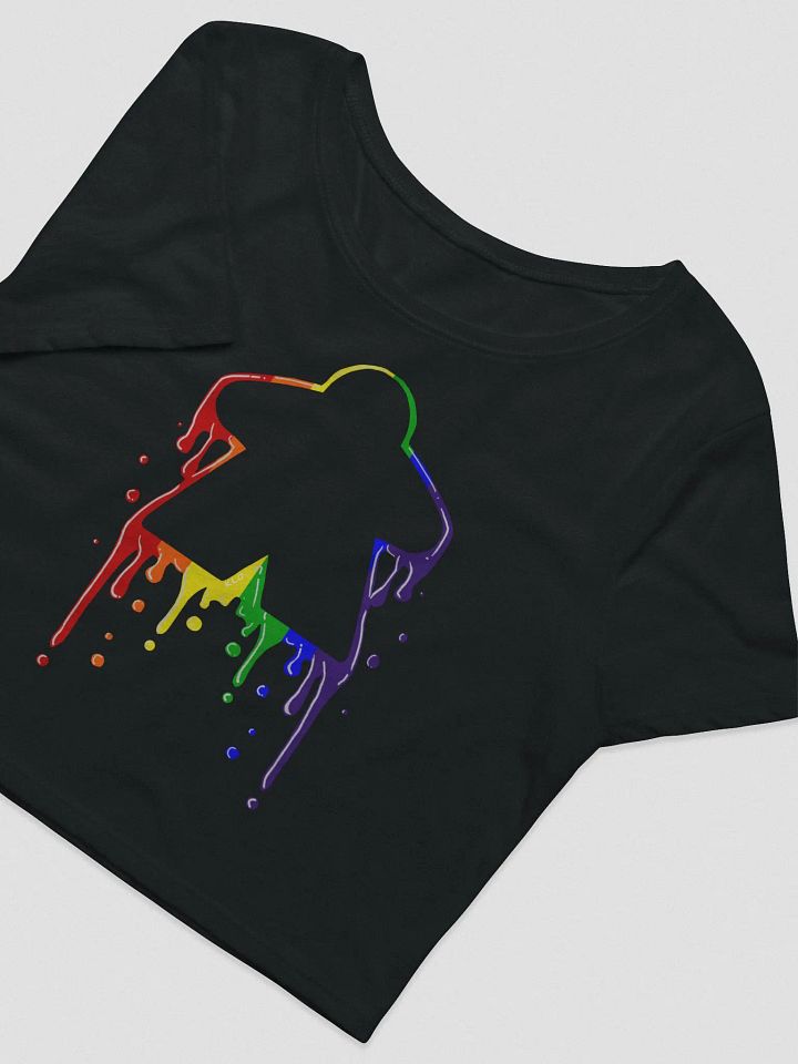 Drippy Rainbow Meeple Crop Top Shirt product image (1)