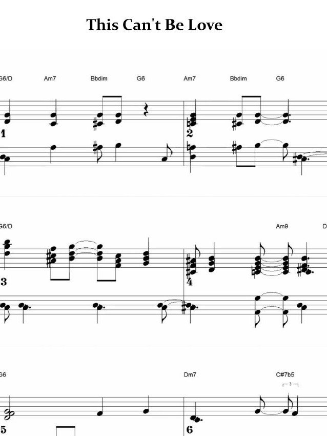 This Can't Be Love - Piano sheet music product image (1)