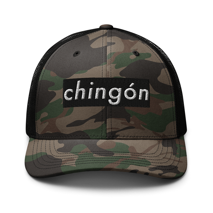 Chingón Camo Trucker Hat product image (1)