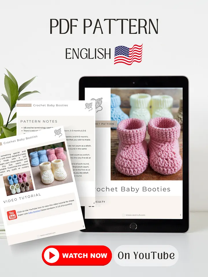 Crochet Pattern: Fast Baby Booties product image (2)