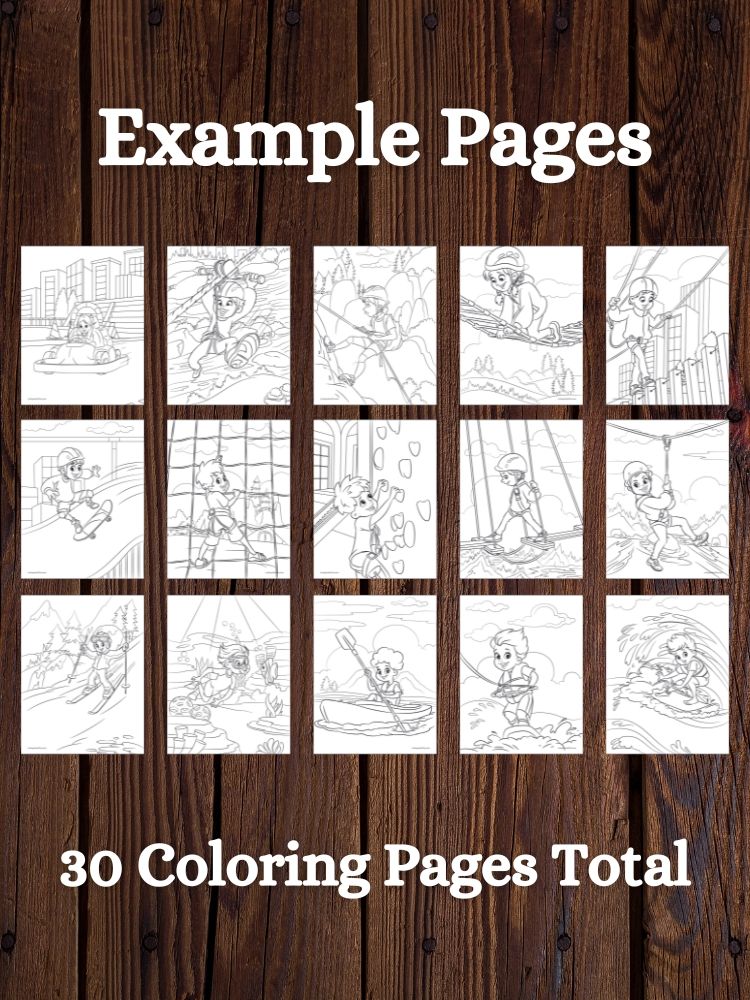 Kids at Outdoor Adventure Camp Printable Coloring Pages product image (3)