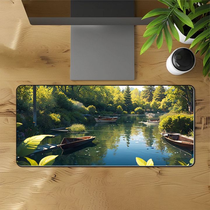 Tranquil River Deskmat | Scenic Nature Design product image (1)