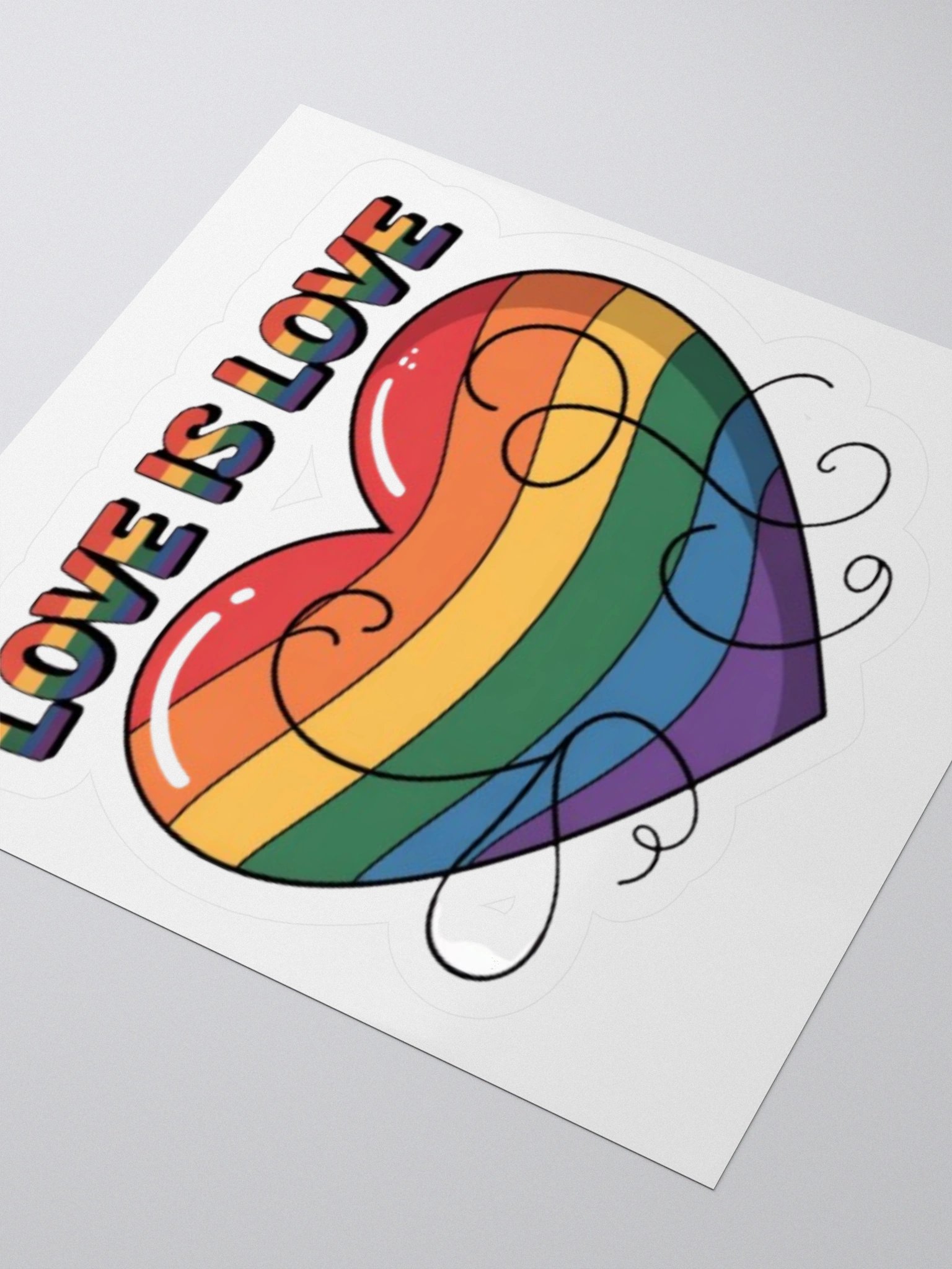 Exclusive 'Love is Love' Rainbow Heart Sticker – Show Your Pride with Vibrant Vinyl Design product image (9)