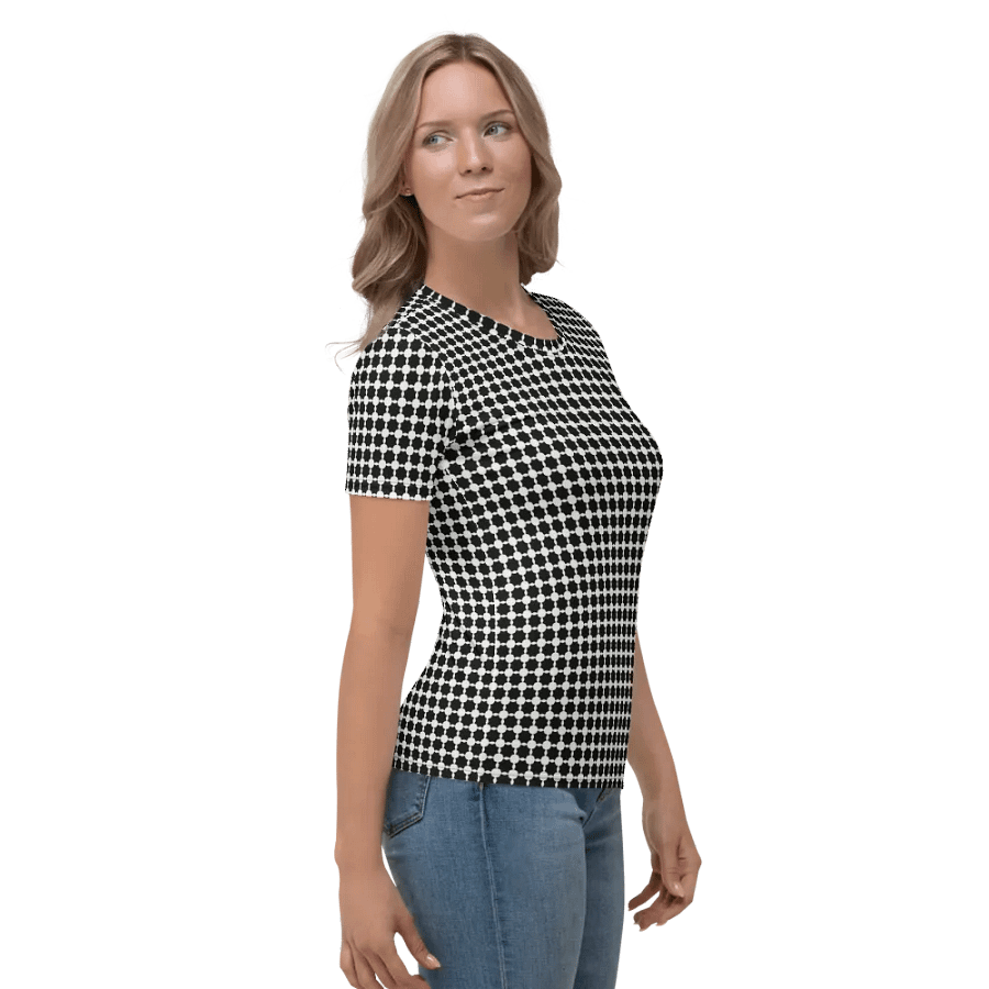 Abstract Black and White Chain Ladies T Shirt product image (9)