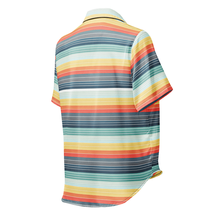 Stripey Short Sleeve Pajama Top in 70's Color Gradient product image (3)
