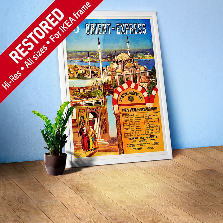Orient Express, Istanbul, Turkey, 1891 — retro vintage travel poster, retro travel art, vintage travel wall art, vintage decor product image (1)