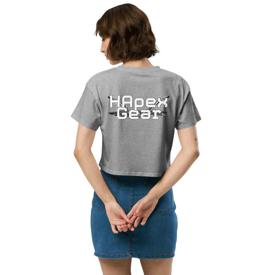 Women's Premium Crop Top - Embroidered - White HApex Gear White Logo product image (4)