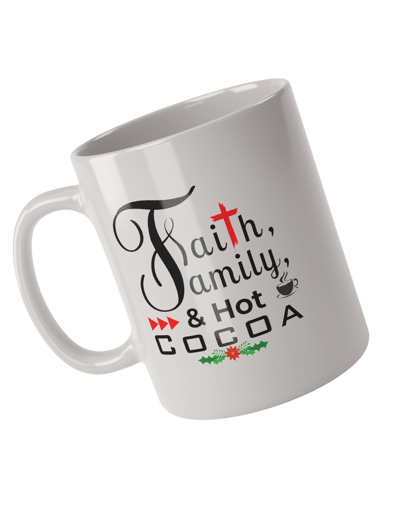 Faith, Family & Hot Cocoa Ceramic Mug | Christian Christmas Mug | Holiday Gift for Believers & Moms product image (5)