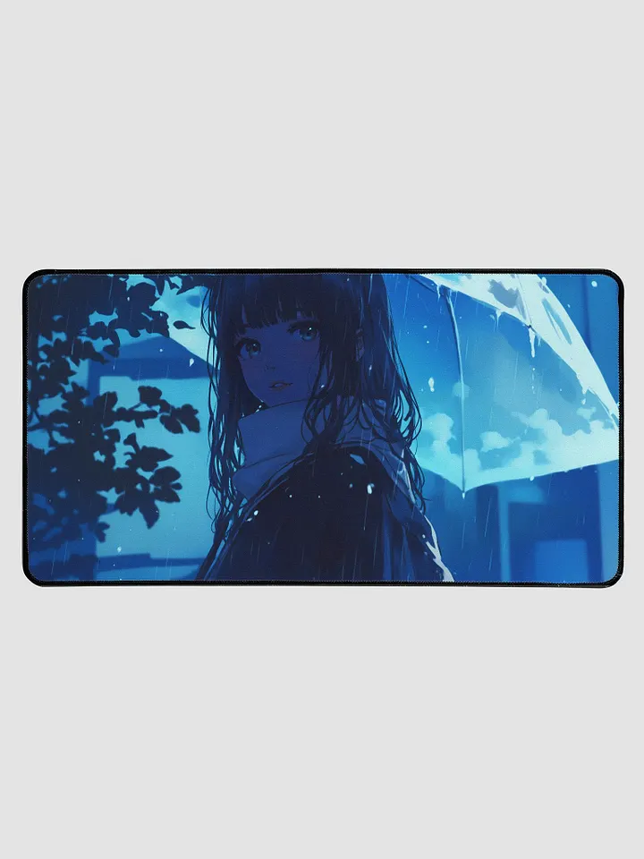 Anime Girl in the rain at night desktop mat product image (1)