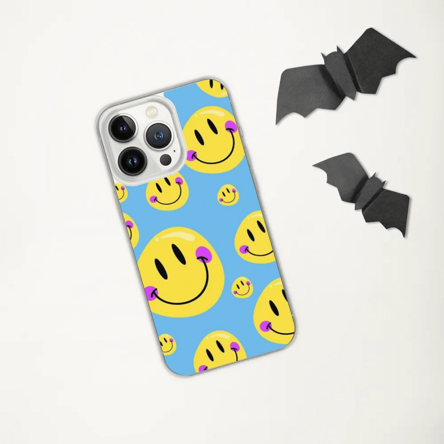 Smiley Faces Blue iPhone Case product image (7)