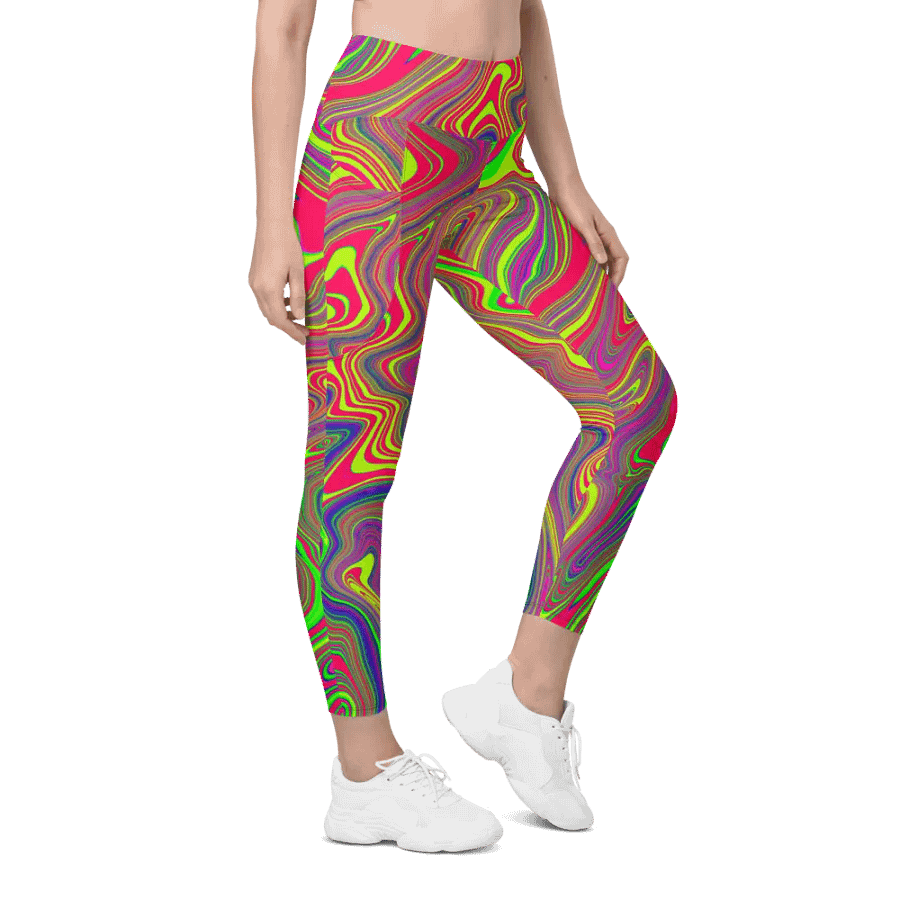 Leggings with Pockets - Colorful Liquid Swirls product image (4)