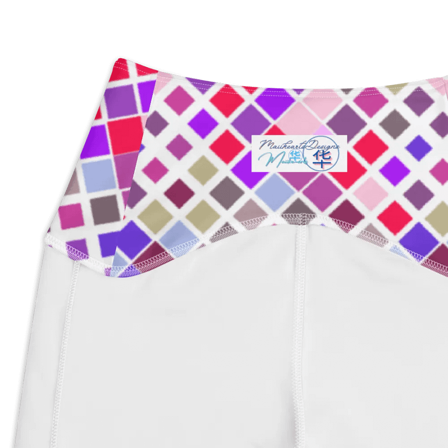 Colorful Square Pattern Design Leggings with Pocket - v1 product image (7)