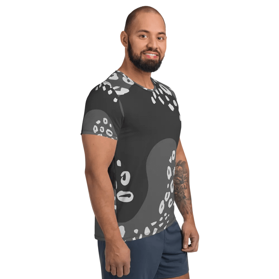 Stylish Grey Animal Print Athletic Tee product image (4)