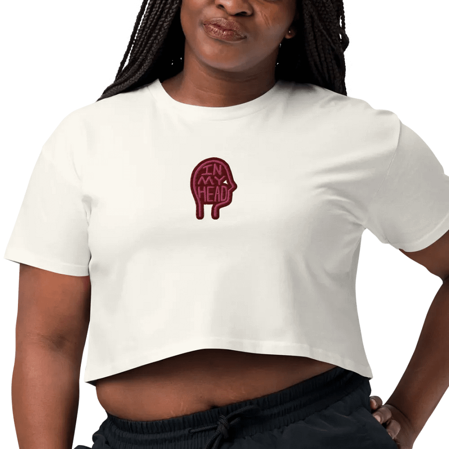 In My Head (rose design) embroidered cotton crop top product image (6)