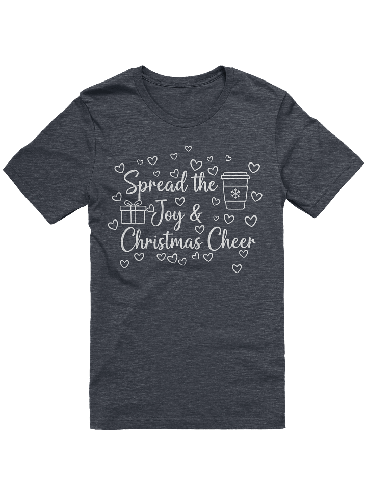Spread the Joy & Christmas Cheer T-Shirt – Cute Holiday Coffee Hearts Gift Tee product image (2)