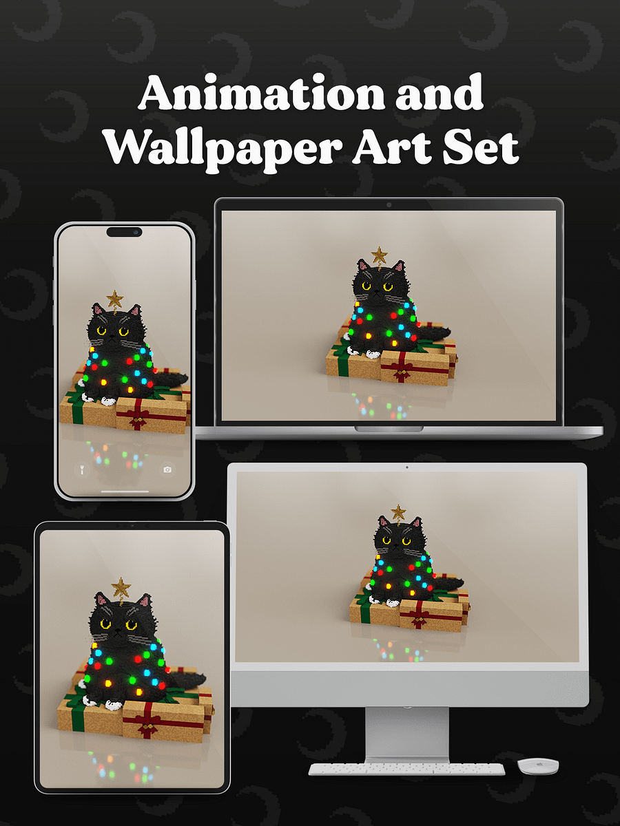 Christmas Floof 🌙 Animation and Wallpaper Art Set product image (2)