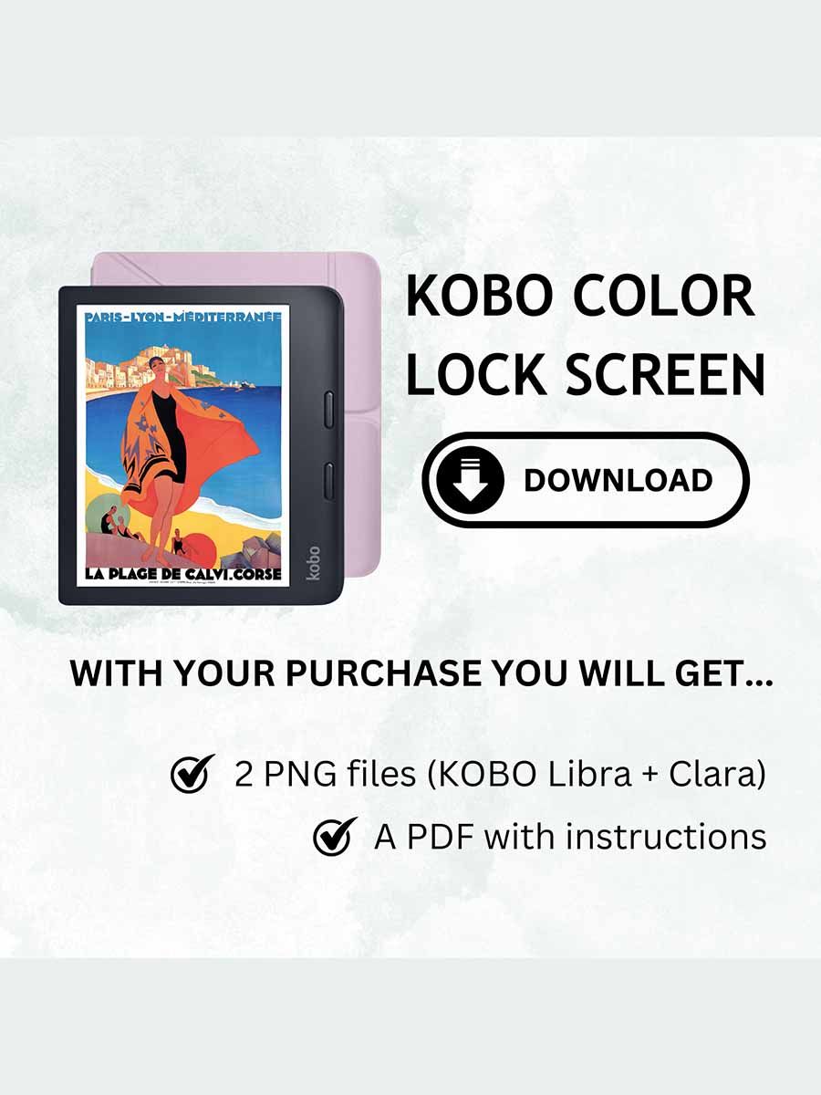 eReader Kobo Colour Vintage Vogue Art 1920s Screensaver Lock Screen for Kobo Libra and Clara product image (5)