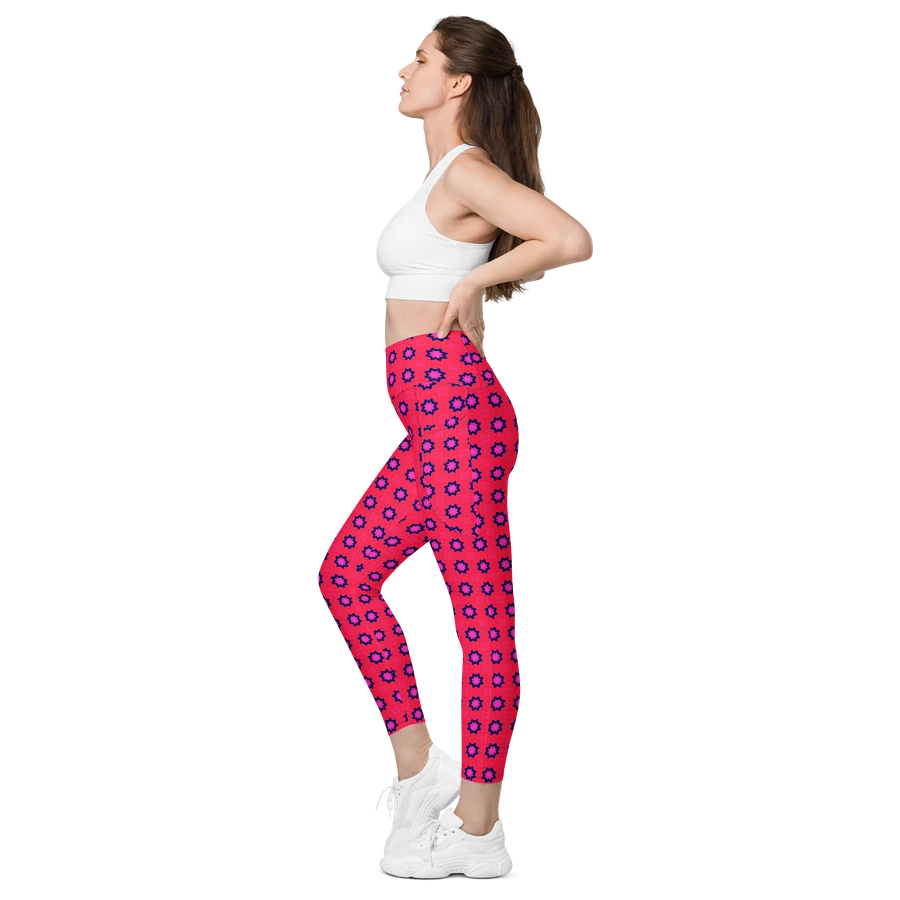 Abstract Red Ladies Leggings (with pockets) product image (12)
