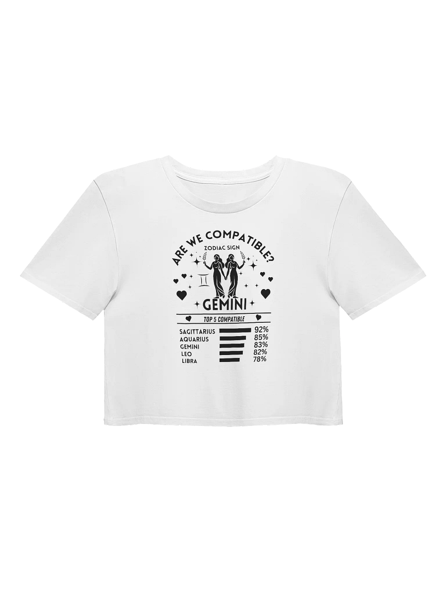 Gemini Zodiac Sign Romantic Compatibility - Light Colors - AS Colour Women's Premium Crop Top product image (3)