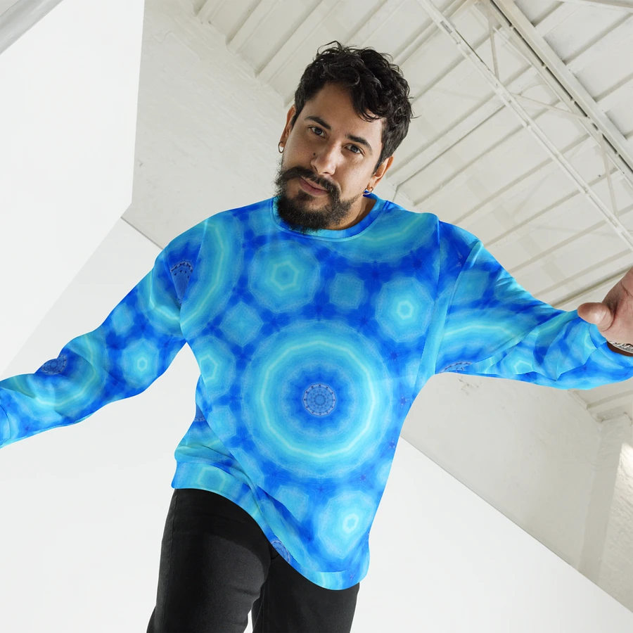 Abstract Circular Pattern in Blues Unisex Sweatshirt product image (6)
