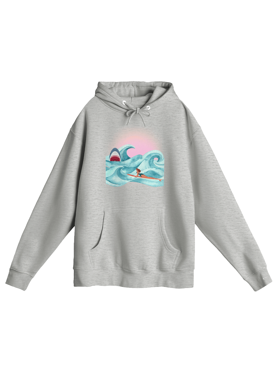 Retro Surfer & Shark Hoodie | Vintage Wave Rider with Bite product image (13)