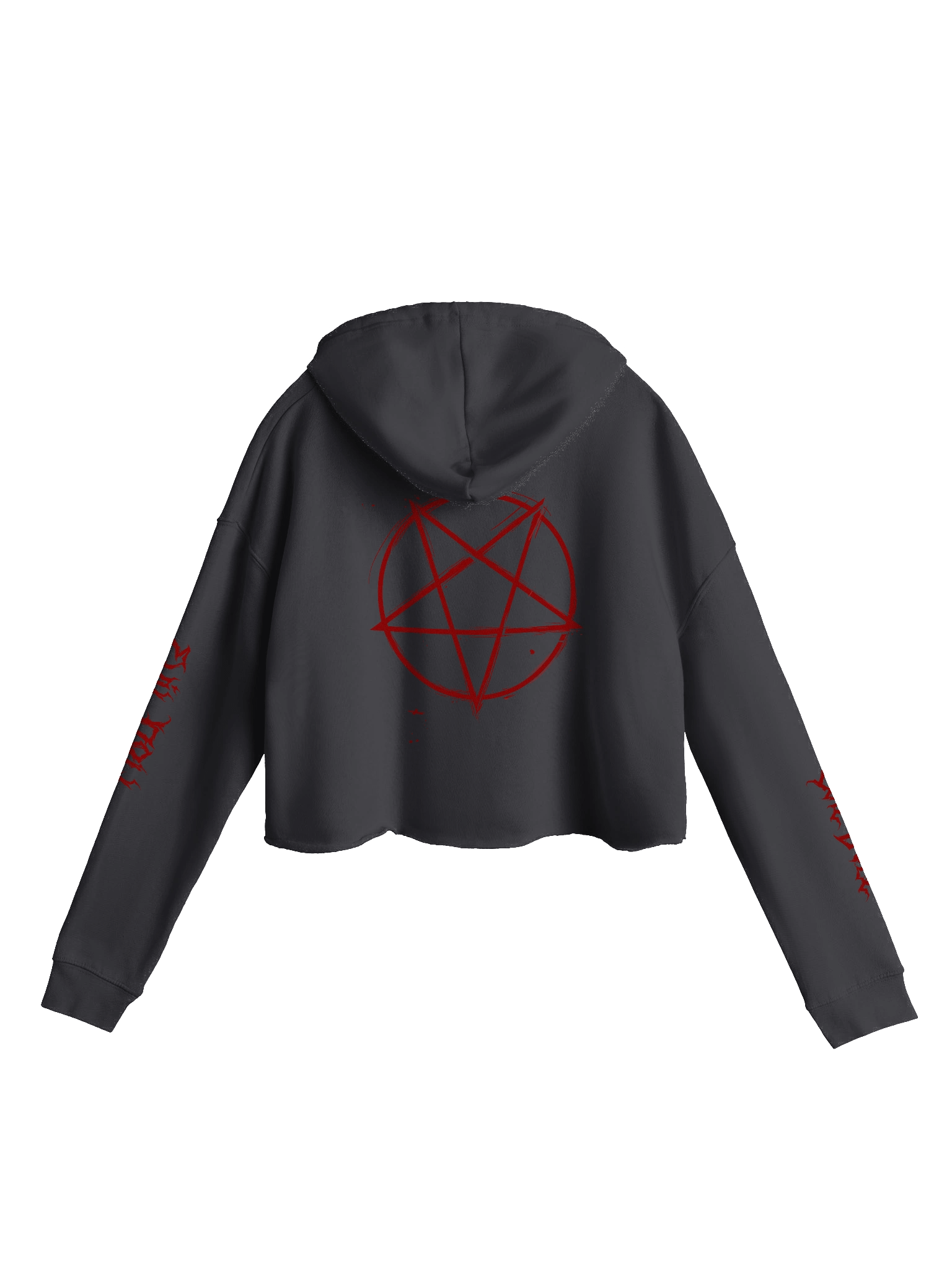 EVIL DOLL CROP HOODIE - LIGHTWEIGHT TERRY EDITION product image (2)