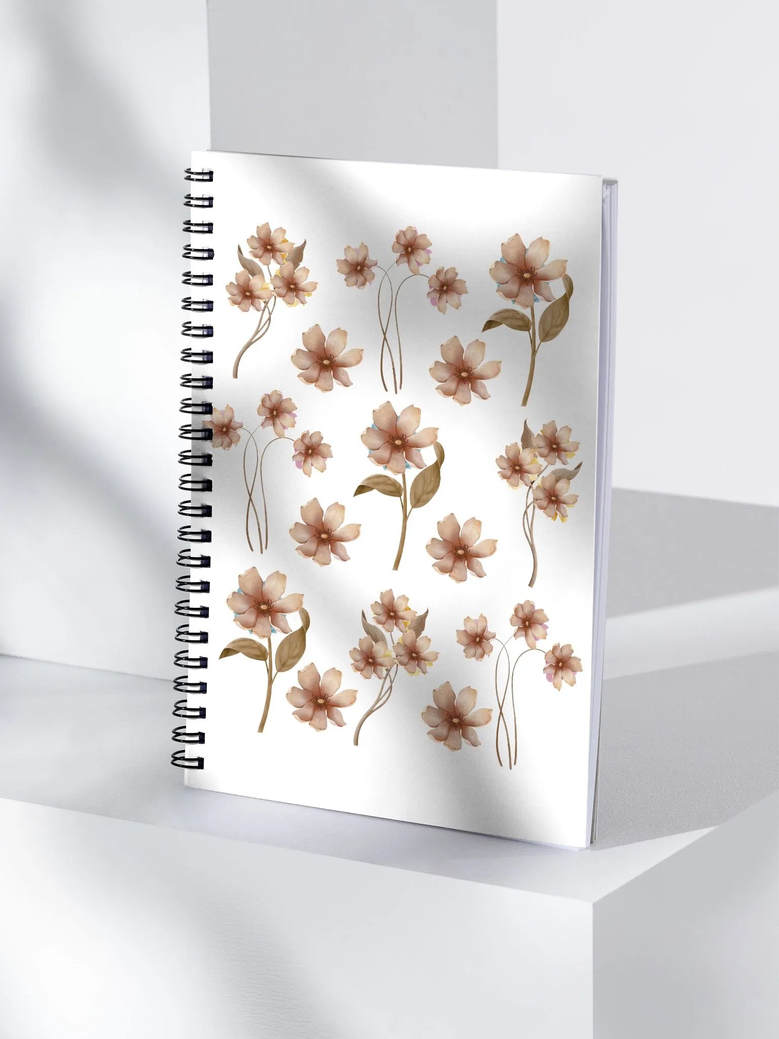 Brown Flowers - Floral Design Spiral Notebook product image (4)