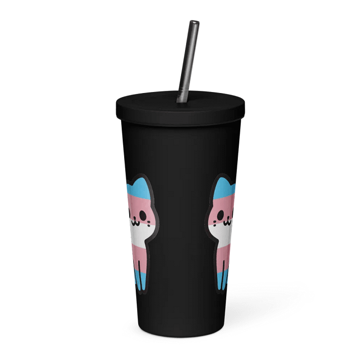 Transgender Pride Double Cat Straw Cup product image (1)