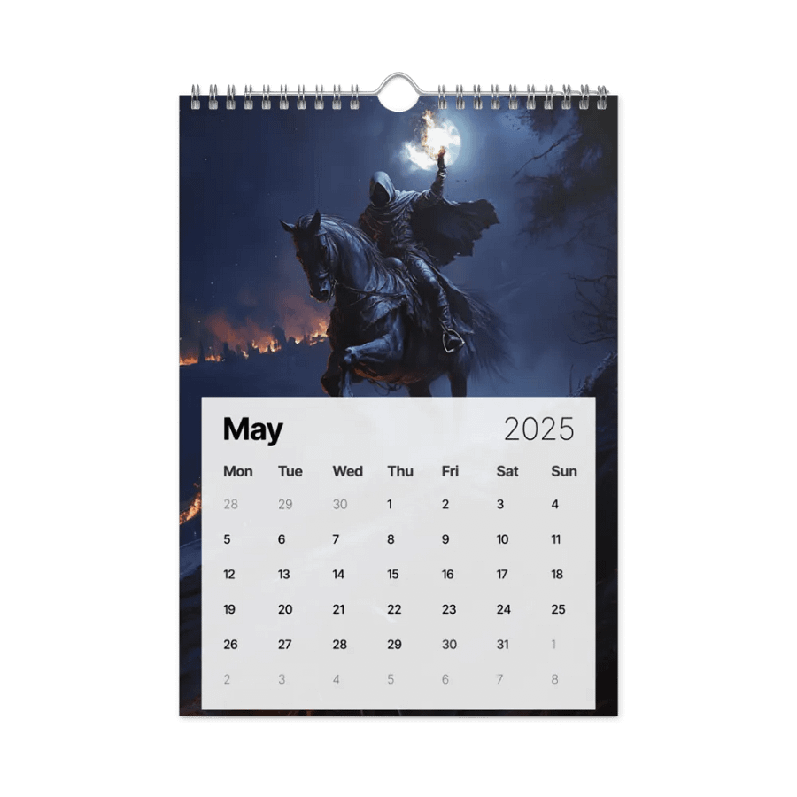 Dark Rider Wall Calendar (2025) by Allcolor product image (11)
