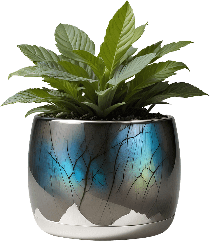 Stellar Luxe – Labradorite & White Harmony Vase PNG product image (1)