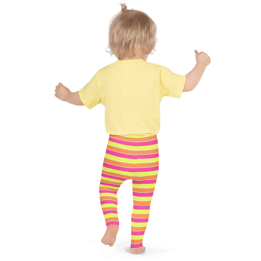 Summer Party Leggings for Girls with stripes - Orange product image (4)