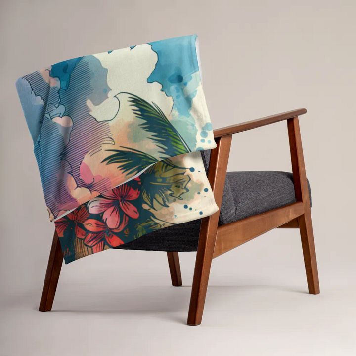 Stunning Beach Watercolor Throw Blanket product image (2)