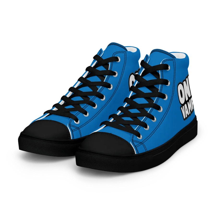 Men's High Top Canvas Shoes OneVamps Blue Black color product image (8)
