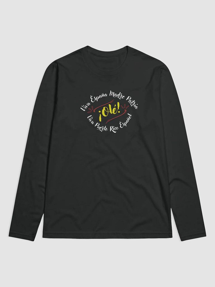 Camiseta manga larga negra - Viva España Madre Patria y Puerto Rico español product image (2)