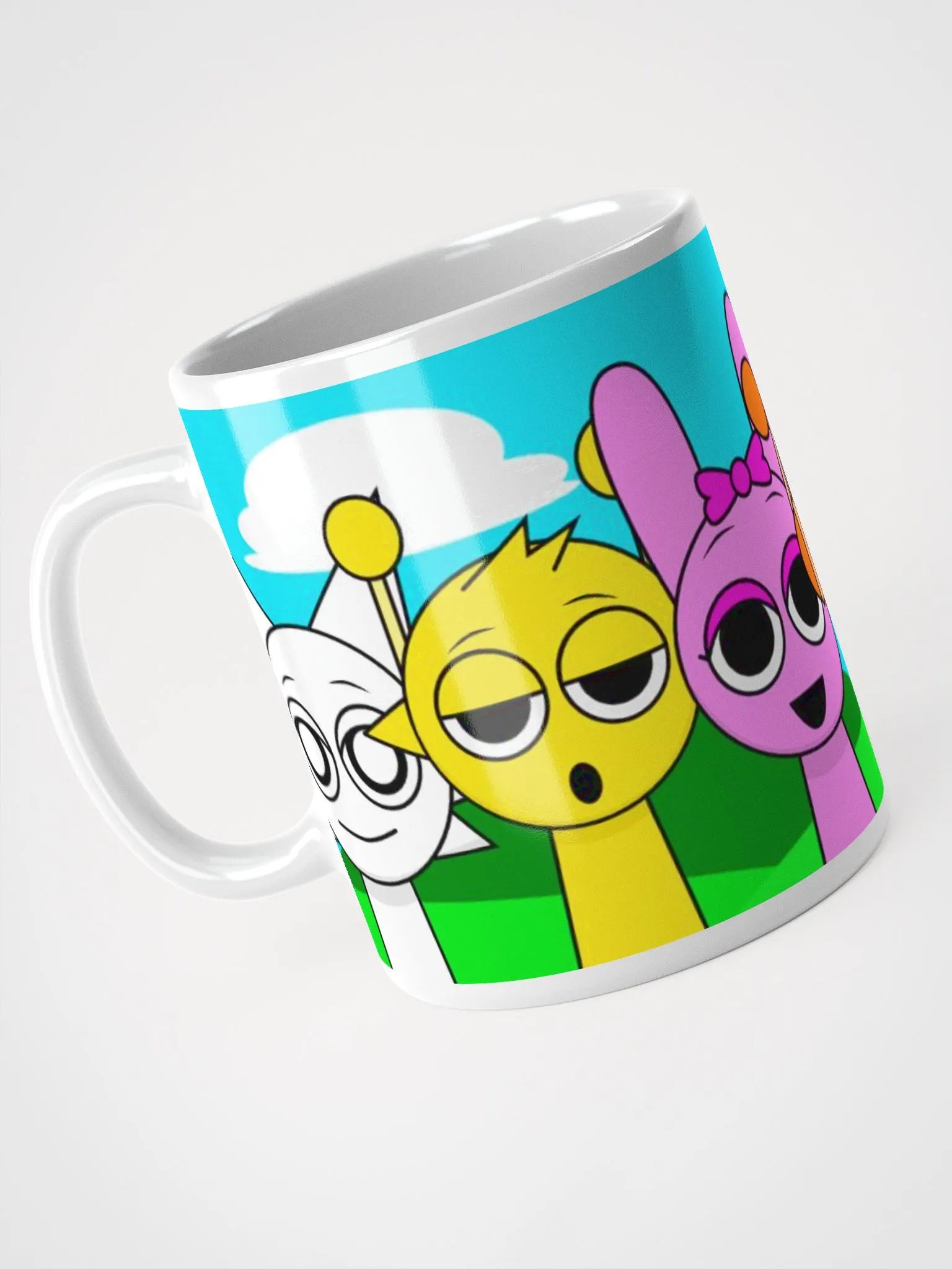 White Glossy Mug Sprunki series product image (3)