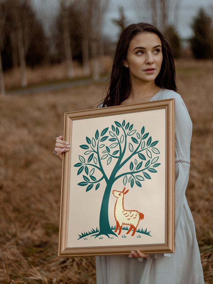 Charming Alpaca Wall Art Print – Perfect Addition to Your Boho-Inspired Space product image (2)