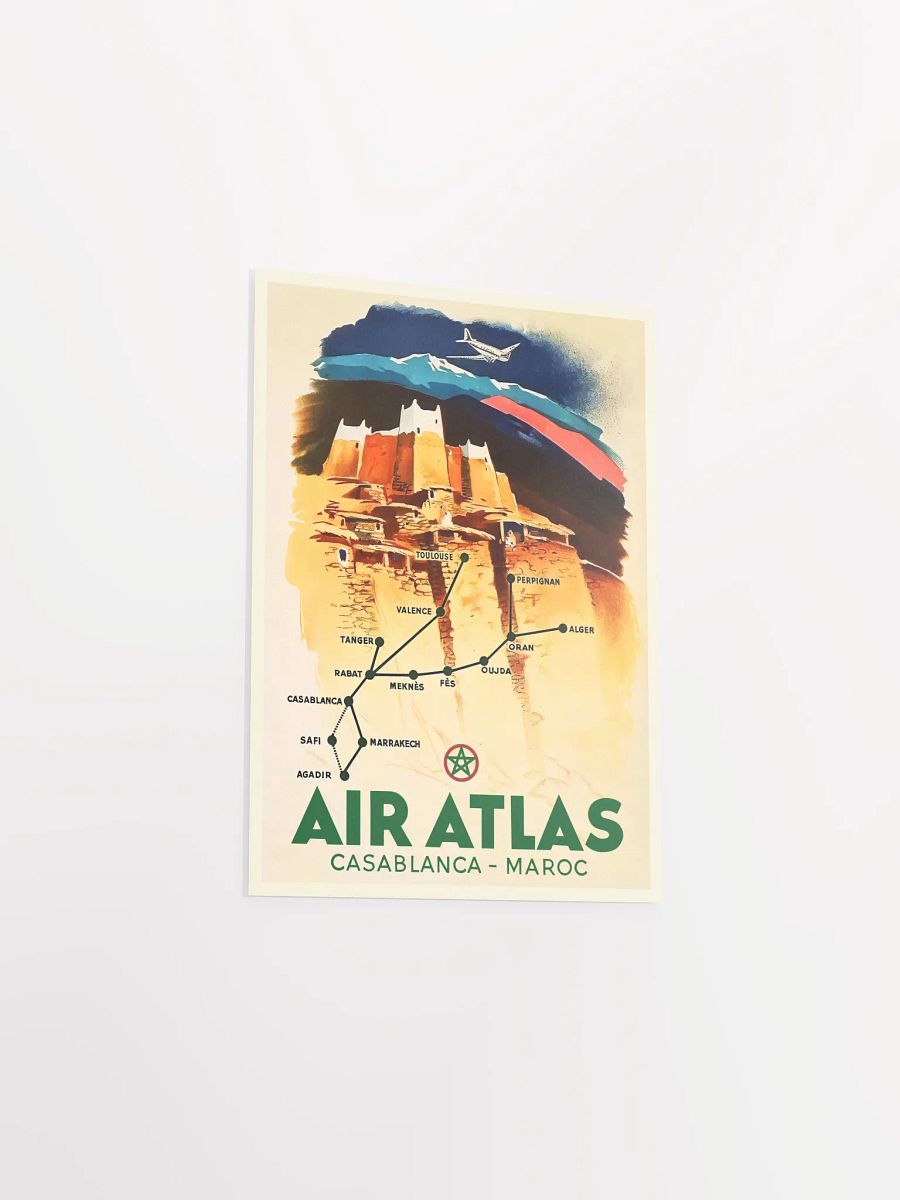 Morocco, Air Atlas, 1950s — retro travel poster, vintage travel print product image (9)