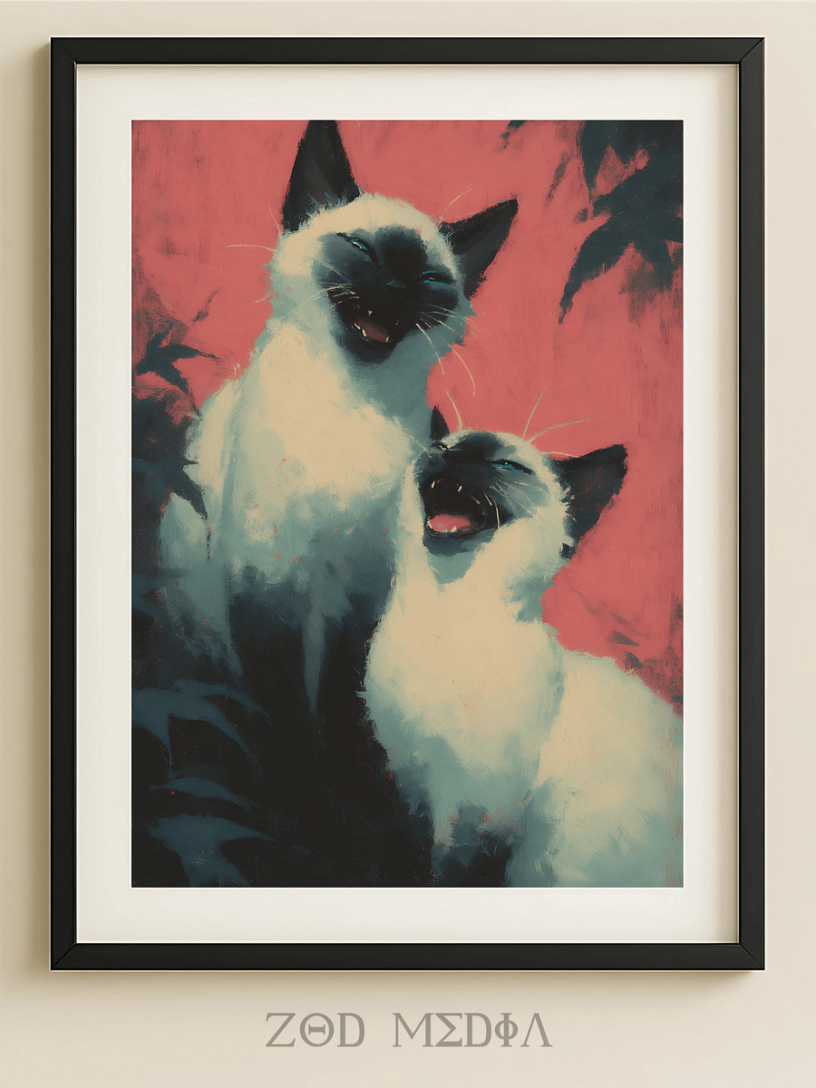 Vibrant Siamese Cat Printable Art 8K JPG product image (1)
