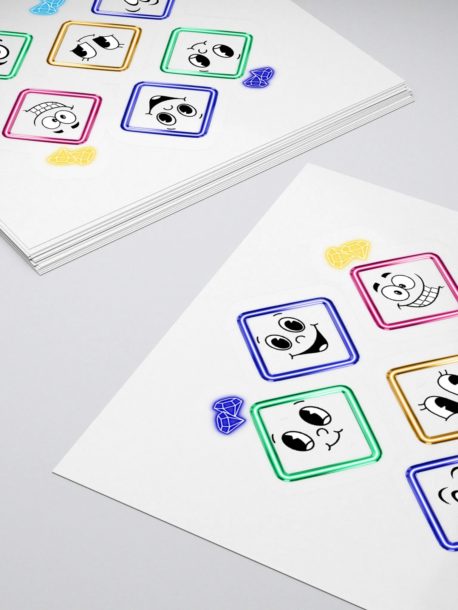 Happy Diamond Faces - Colorful Artistic Sticker product image (4)