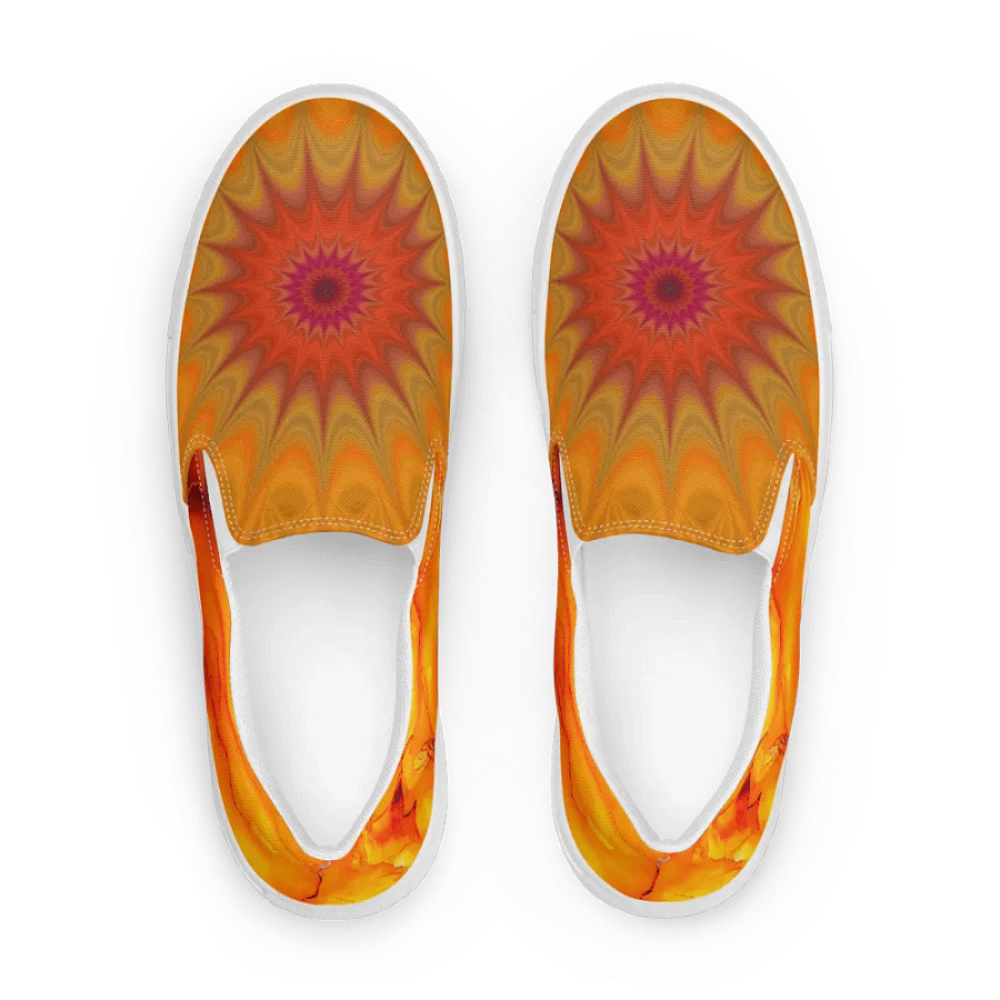 Orange Petals Women's Slip On Canvas Shoes product image (7)