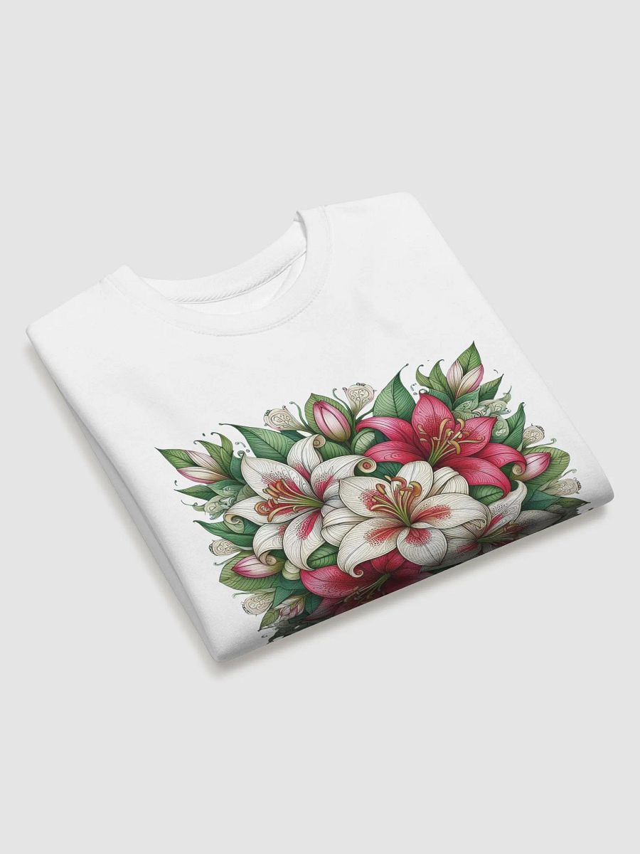 Symmetrical Lily Bouquet Premium Sweatshirt | AI Design flower product image (3)