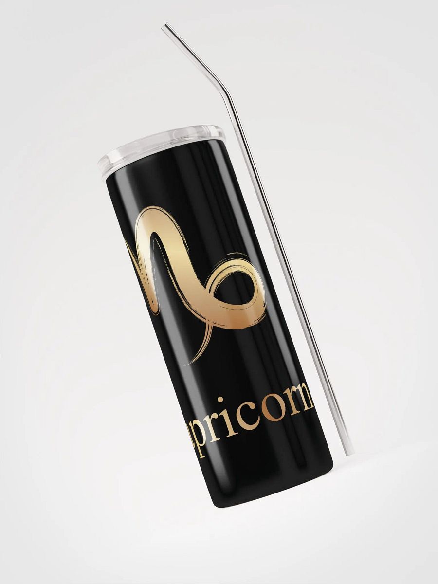 Golden Capricorn Stainless Steel Tumbler: Celestial Elegance in Every Sip! product image (3)