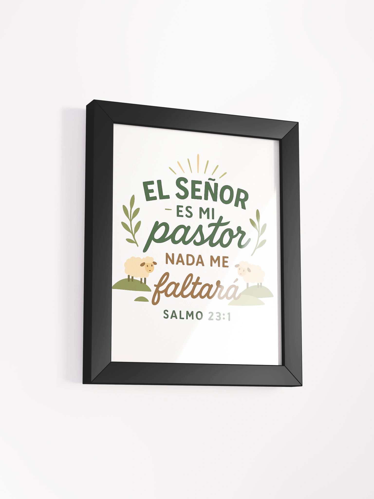 Framed Christian Poster – “El Señor es mi Pastor” – Spanish Psalm 23:1 (inches) product image (2)